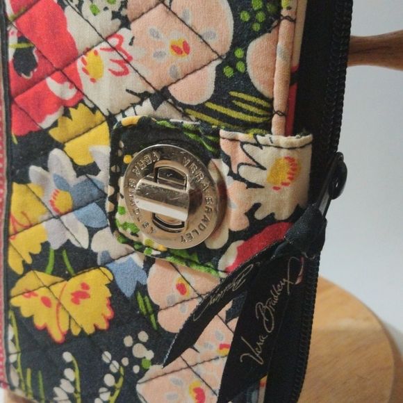 Vera Bradley Black Fantastic Floral‎ Clutch Wallet - Picture 7 of 16